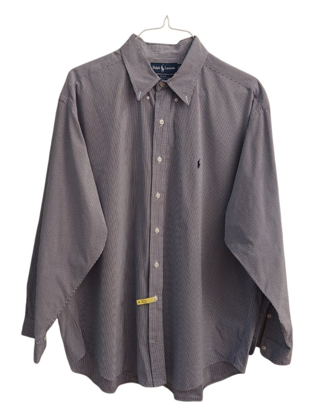 Ralph Lauren Blake Gingham Plaid Button Down Shirt XL Long Sleeve Gingham Check
